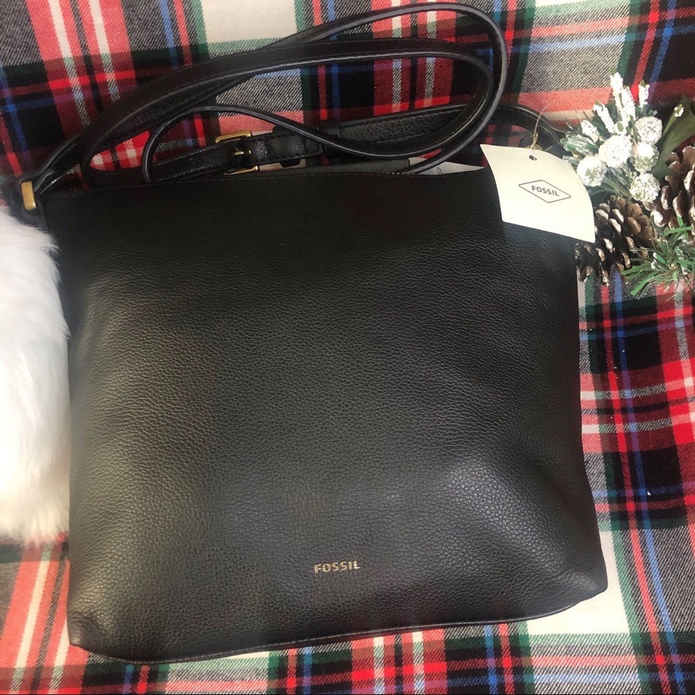 NWT Black Fossil long crossbody purse - Picture 2 of 9